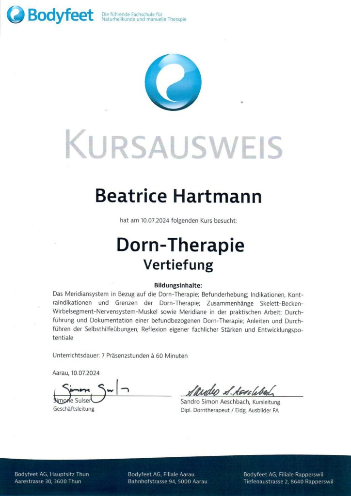 Dorn-Therapie Vertiefung