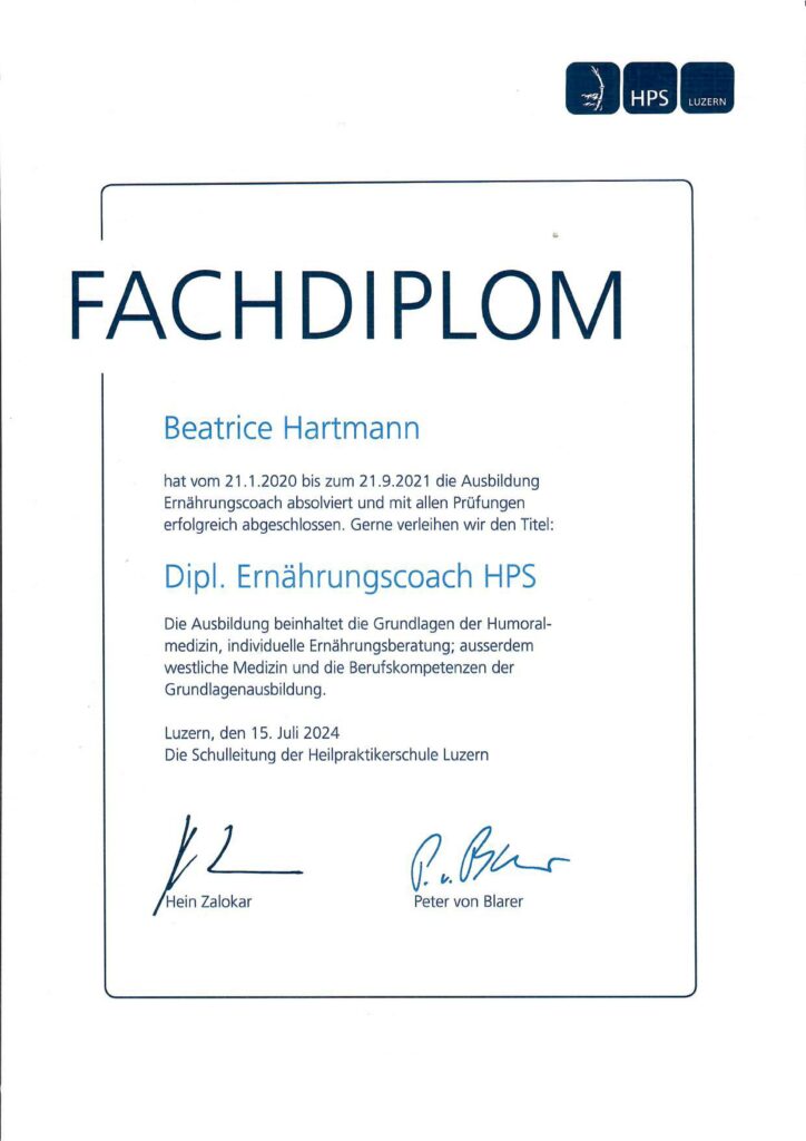 Fachdiplom Ernährungscoach HPS